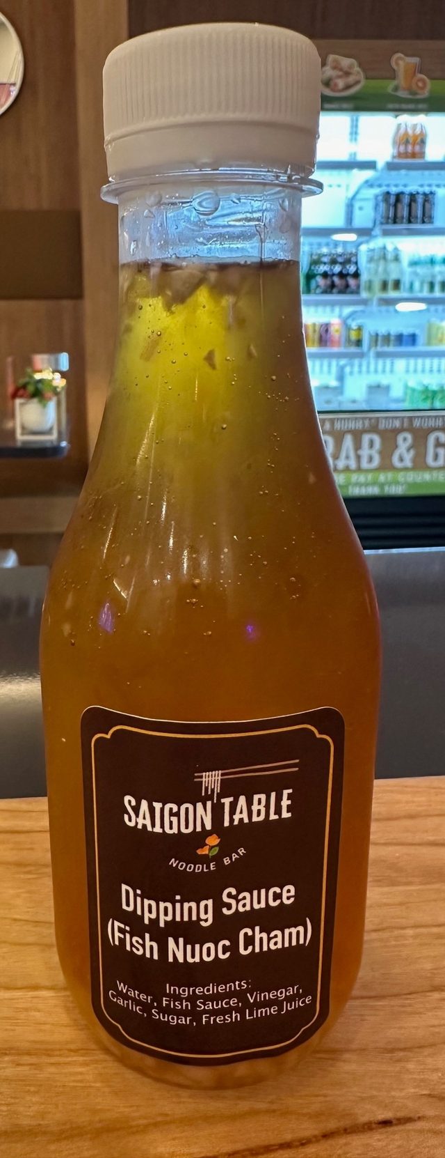 Fish sauce house made bottle.